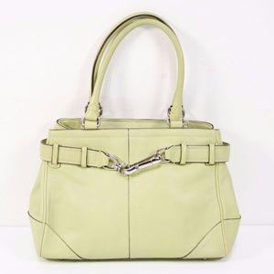 Coach Hampton Green Leather Small Satchel
